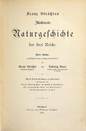 Franz Sträßles illustrierte Naturgeschichte der drei Reiche