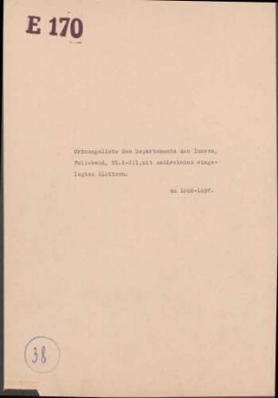 Ordnungsliste des Departements des Innern
