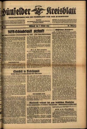 Ausgabe vom Mittwoch, den 07. Oktober 1942.