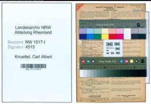 Entnazifizierung Carl Albert Knuettel , geb. 18.06.1894 (Betriebsdirektor)