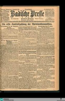 Badische Presse : Generalanzeiger der Residenz Karlsruhe und des Großherzogtums Baden, Morgenausgabe