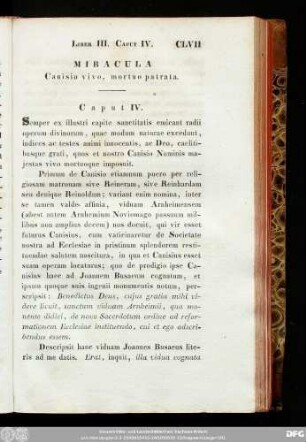 Miracula Canisio vivo, mortuo patrata. Caput IV.