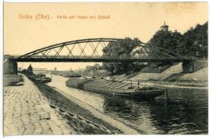Riesa. Gröba, Hafen mit Schloss