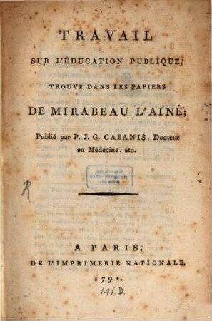 Travail sur l'Education publique