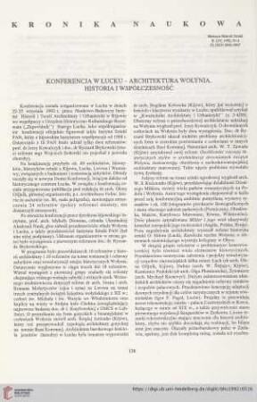 54: Konferencja w łucku - architektura wołynia : historia i współczesność