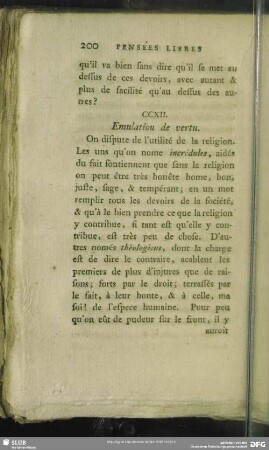 CCXII. Emulation de vertu