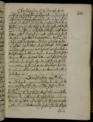 Quedlinburg 1. - 2. Dezember 1709