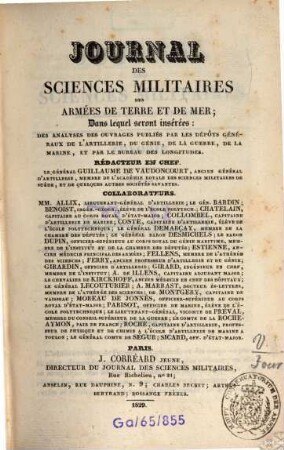 Journal des sciences militaires des armées de terre et de la mer. 16. 1829