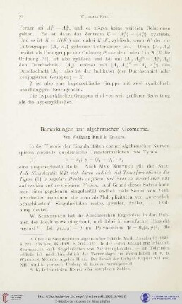 Bemerkungen zur algebraischen Geometrie