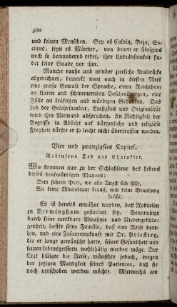 Vier und zwanzigstes Kapitel. Robinsons Tod und Charakter.