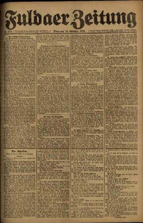 Ausgabe vom Dienstag, den 14. Oktober 1919.