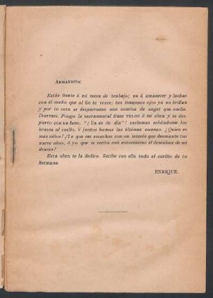 [Carta del autor a su hermano - Dedicatoria]