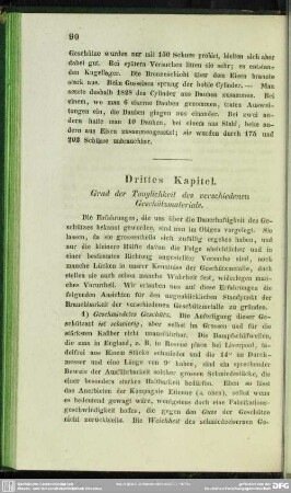 Drittes Kapitel. Grad der Tauglichkeit des verschiedenen Geschützmaterials
