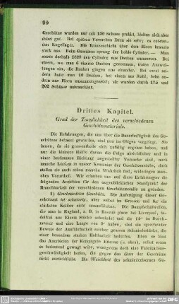 Drittes Kapitel. Grad der Tauglichkeit des verschiedenen Geschützmaterials