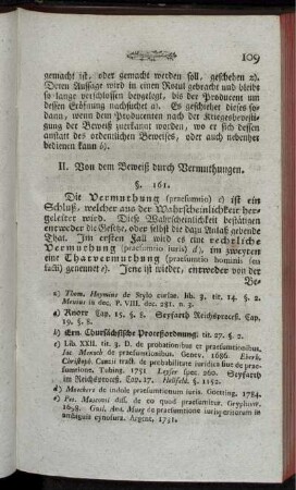 II. Von dem Beweiß durch Vermuthungen.