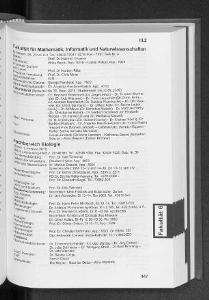 Fakultät für Mathematik, Informatik und Naturwissenschaften