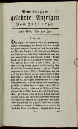 46stes Stück. Den 8ten Jun.