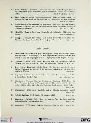 Glas, Kristall, Elfenbein-Miniaturen, Bergkristall, Schildpatt, Verni Martin (Nr. 532-603)
