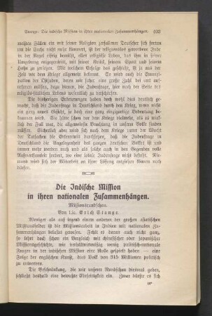 Die Indische Mission in ihren nationalen Zusammenhängen