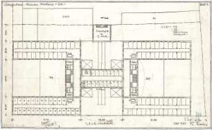 Fischer, Theodor; München - Westend, Bergmannstr.; Ledigenheim - Vorentwurf (Grundriss 1. OG, 2. OG u. 3. OG)