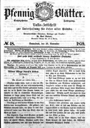 No. 48, Sonnabend, den 26. November
