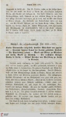 XXIV: Udalrich, der achtundzwanzigste Abt 1056-1075