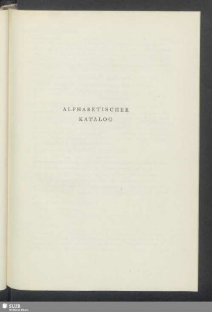 Alphabetischer Katalog