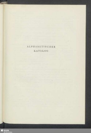Alphabetischer Katalog