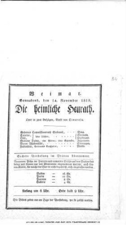 Die heimliche Heurath