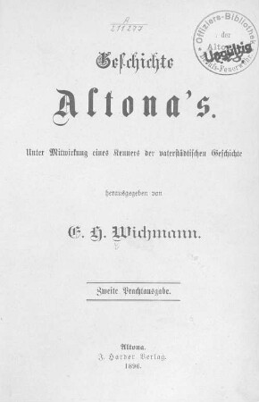 Geschichte Altona's