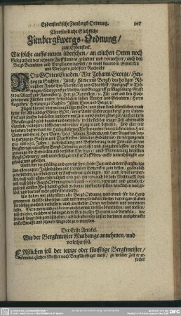 Churfürstliche Sächsische Zienbergkwergs-Ordnung, zum Eybenstock