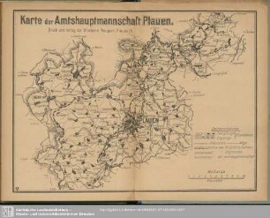 Karte der Amtshauptmannschaft Plauen