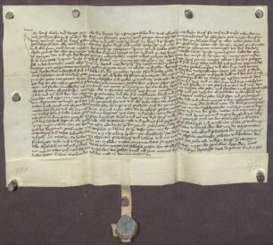 Gültverschreibung des Hans Gram, Aberlin Gram und Denger Gram, alle zu Ispringen, über 40 Pfund Heller Hauptgut, für das sie jährlich zwei Pfund Heller an das Frauenkloster zu Pforzheim zahlen.