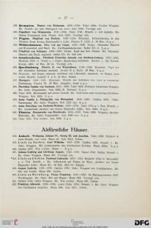 Altfürstliche Häuser (Nr. 414-1276)