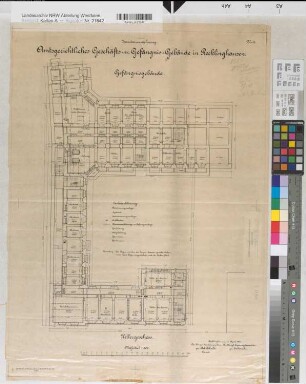Recklinghausen (Recklinghausen) Gefängnis Kellergeschoß 1907 1 : 100 69 x 50 Zeichnung Erberich Staatshochbauamt Münster