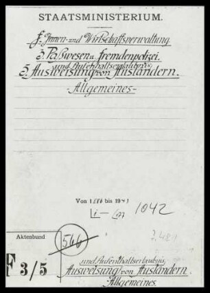 Ausweisung und Abschiebung von Ausländern (Allgemeines)