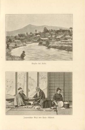 Angler bei Kobe. Japanischer Arzt den Puls fühlend