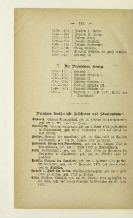 Preußens berühmteste Feldherren und Staatsmänner