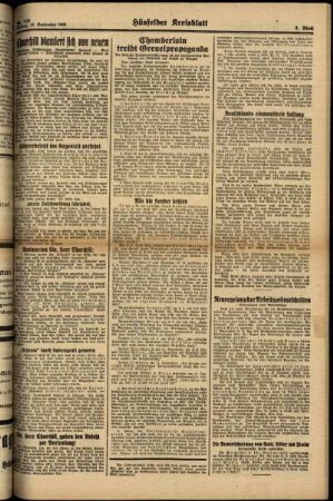 Zweite Ausgabe vom Montag, den 18. September 1939.