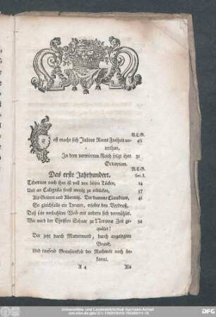 [Poetisch verfaßte Folge der Römischen Kaiser.]