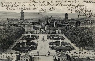 Postkartensammlung Weis mit Ansichten Karlsruhes. Schlossplatz