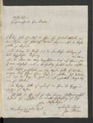 Brief von Jacob Sturm an Johann Jacob Kohlhaas