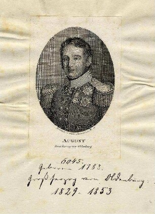 Bildnis von August I. (1783-1853), Großherzog von Oldenburg