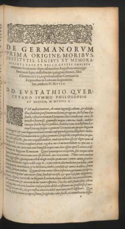 De Germanorum Prima Origine, Moribus, Institutis, Legibus Et Memorabilibus Pace Et Bello Gestis Omnibus omnium seculorum usque ad mensem Augustum anni trigesimi noni supra millesimum quingentesimum, libri Chronici XXXI ...