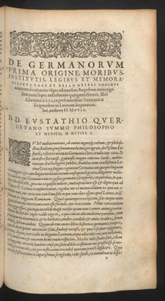 De Germanorum Prima Origine, Moribus, Institutis, Legibus Et Memorabilibus Pace Et Bello Gestis Omnibus omnium seculorum usque ad mensem Augustum anni trigesimi noni supra millesimum quingentesimum, libri Chronici XXXI ...