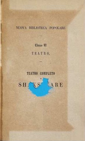 Teatro completo di Shakspeare, 1