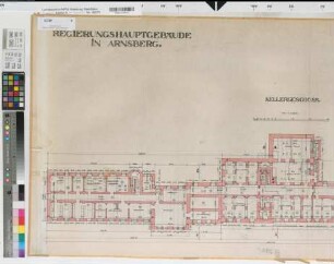Arnsberg, Regierungshauptgebäude, Kellergeschoss, Grundriss, Baubestandszeichnung