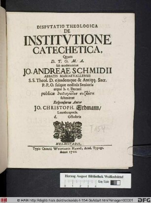Dispvtatio Theologica De Institvtione Catechetica