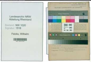 Entnazifizierung Wilhelm Feicks , geb. 05.08.1896 (Schlosser)
