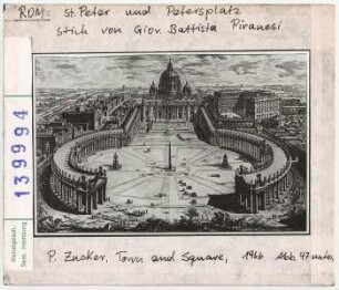 Rom: St. Peter und Petersplatz, Stich von Piranesi